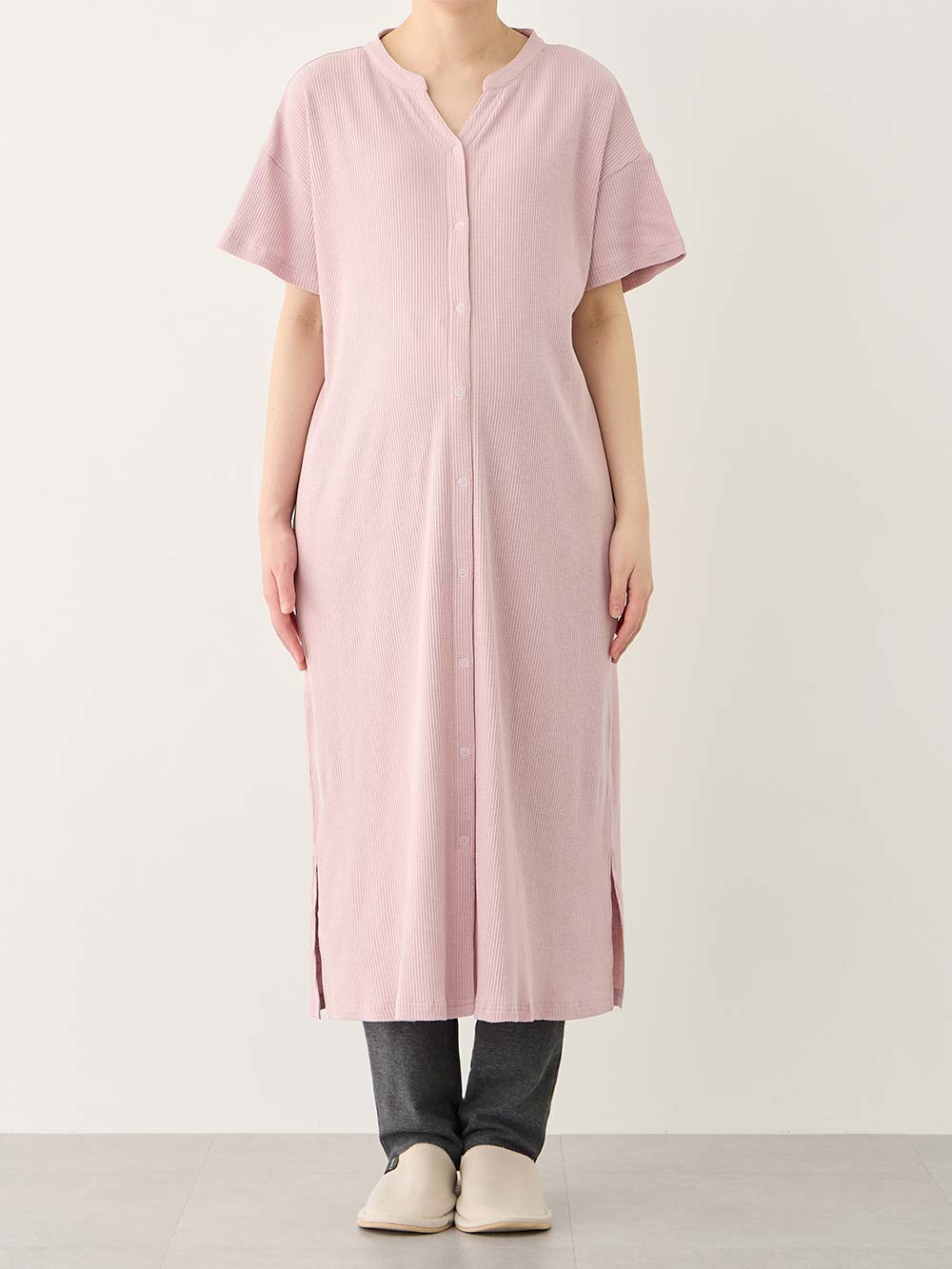 マタニティ パジャマ・ルームウェア|【助産院監修】【半袖・長袖】【ロング丈】ハイストレッチリブ前開きパジャマ　マタニティ・授乳パジャマ【出産後も長く使える】