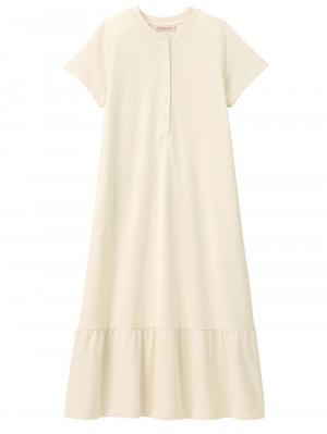 綿混やわらかスウェット半袖ティアードネグリジェ　マタニティ・授乳パジャマ【産後も長く着れる】 10575