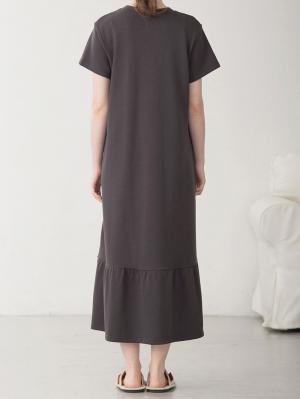 マタニティ パジャマ・ルームウェア|綿混やわらかスウェット半袖ティアードネグリジェ　マタニティ・授乳パジャマ【産後も長く着れる】