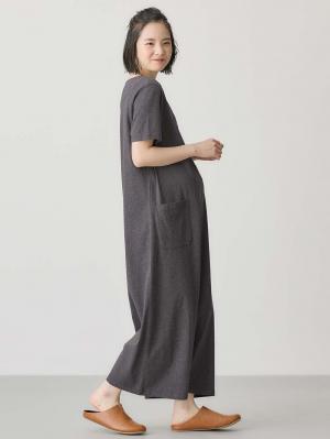 【防汚加工】【長袖・半袖】【２WAY】綿100％前開きネグリジェ　マタニティ・授乳パジャマ【産後も長く着れる】10577