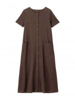 【防汚加工】【長袖･半袖】綿100前開きﾈｸﾞﾘｼﾞｪ