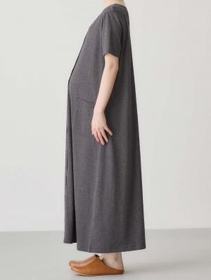 マタニティ パジャマ・ルームウェア|【防汚加工】【長袖・半袖】【２WAY】綿100％前開きネグリジェ　マタニティ・授乳パジャマ【産後も長く着れる】