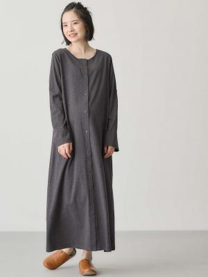 【防汚加工】【2WAY】綿100％前開き長袖ネグリジェ　マタニティ・授乳パジャマ【産後も長く着れる】10578