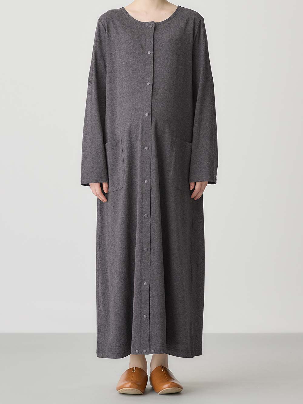 マタニティ パジャマ・ルームウェア|【防汚加工】【2WAY】綿100％前開き長袖ネグリジェ　マタニティ・授乳パジャマ【産後も長く着れる】