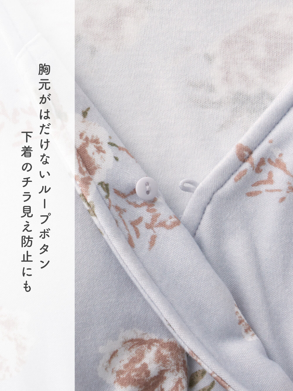 マタニティ パジャマ・ルームウェア|【親子コーデ可】花柄スムースカシュクールパッド付長袖ネグリジェ 【出産後も長く使える】