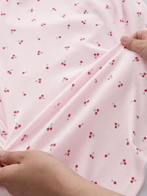 マタニティ パジャマ・ルームウェア|【親子コーデ可】綿混やわらかスムースチェリープリントフリルパジャマ マタニティ・授乳パジャマ【出産後も長く使える】