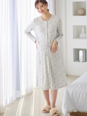 【親子コーデ可】リボン柄プリント２ＷＡＹパジャマ　マタニティ・授乳パジャマ【出産後も長く使える】10582