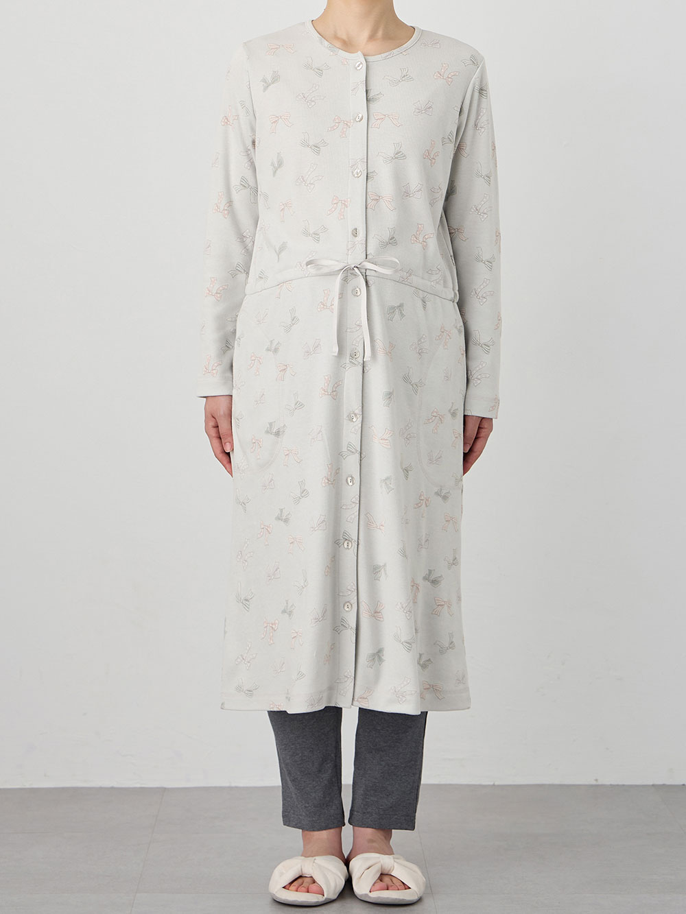 マタニティ パジャマ・ルームウェア|【親子コーデ可】リボン柄プリント２ＷＡＹパジャマ　マタニティ・授乳パジャマ【出産後も長く使える】