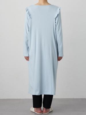 マタニティ パジャマ・ルームウェア|綿混やわらかスムースラッフルワンピース＆レギンスパジャマ　マタニティ・授乳パジャマ【出産後も長く使える】