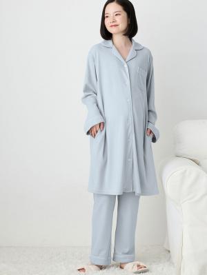 綿混やわらかスムースシャツパジャマ　マタニティ・授乳パジャマ【出産後も長く使える】10584