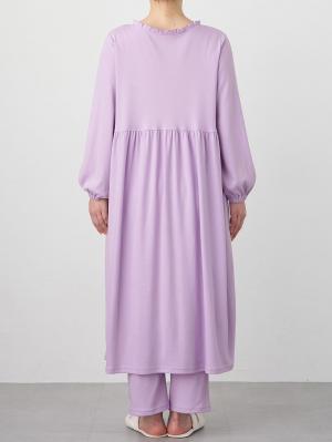 マタニティ パジャマ・ルームウェア|綿混やわらかスムース切替ギャザーパジャマ　マタニティ・授乳パジャマ【出産後も長く使える】