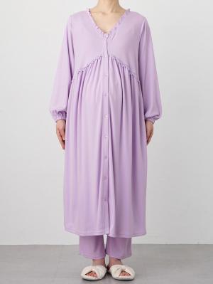 マタニティ パジャマ・ルームウェア|綿混やわらかスムース切替ギャザーパジャマ　マタニティ・授乳パジャマ【出産後も長く使える】