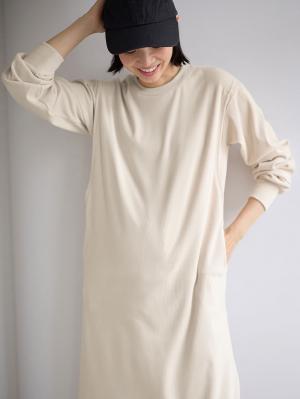 マタニティ ワンピース|ストレッチリブAラインワンピース　マタニティ・授乳服【出産後も長く使える】|アイボリー