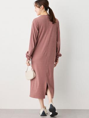 マタニティ ワンピース|ストレッチリブAラインワンピース　マタニティ・授乳服【出産後も長く使える】|ピンク