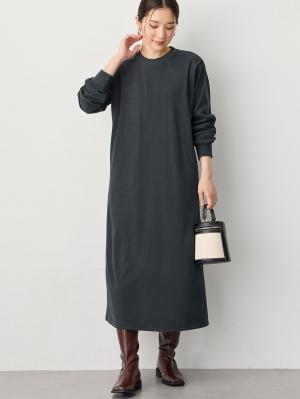 マタニティ ワンピース|ストレッチリブAラインワンピース　マタニティ・授乳服【出産後も長く使える】|チャコール