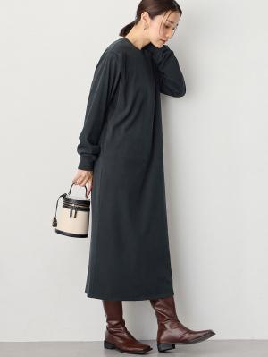 マタニティ ワンピース|ストレッチリブAラインワンピース　マタニティ・授乳服【出産後も長く使える】|チャコール