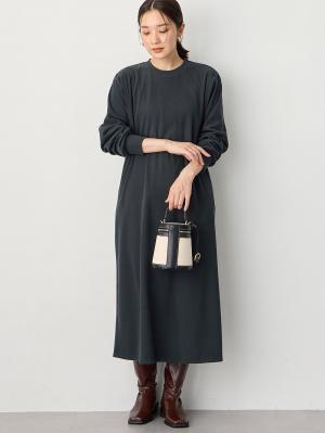 マタニティ ワンピース|ストレッチリブAラインワンピース　マタニティ・授乳服【出産後も長く使える】|チャコール