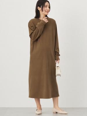 マタニティ ワンピース|ストレッチリブAラインワンピース　マタニティ・授乳服【出産後も長く使える】|カーキ