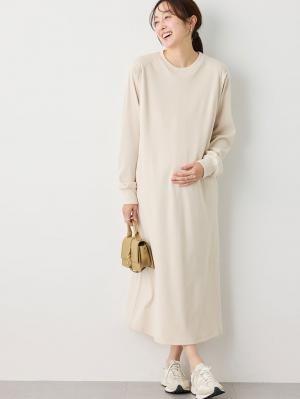 ストレッチリブAラインワンピース　マタニティ・授乳服【出産後も長く使える】10586