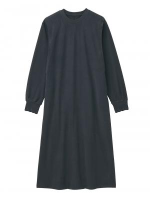 マタニティ ワンピース|ストレッチリブAラインワンピース　マタニティ・授乳服【出産後も長く使える】|チャコール（ロング丈）