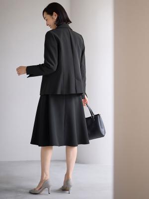 マタニティ スカート|ストレッチジョーゼットフレアスカート　マタニティ・産後【出産後も長く使える】|ブラック