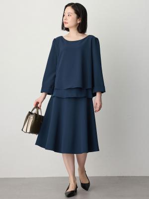 マタニティ スカート|ストレッチジョーゼットフレアスカート　マタニティ・産後【出産後も長く使える】|ブラック