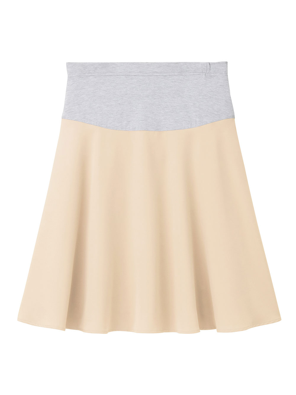 マタニティ スカート|ストレッチジョーゼットフレアスカート　マタニティ・産後【出産後も長く使える】|ベージュ