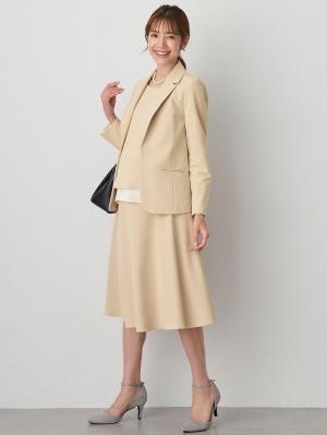 マタニティ スカート|ストレッチジョーゼットフレアスカート　マタニティ・産後【出産後も長く使える】|ベージュ