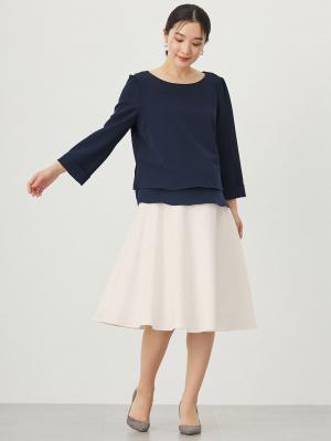 マタニティ スカート|ストレッチジョーゼットフレアスカート　マタニティ・産後【出産後も長く使える】|オフホワイト