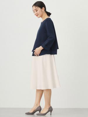 マタニティ スカート|ストレッチジョーゼットフレアスカート　マタニティ・産後【出産後も長く使える】|オフホワイト