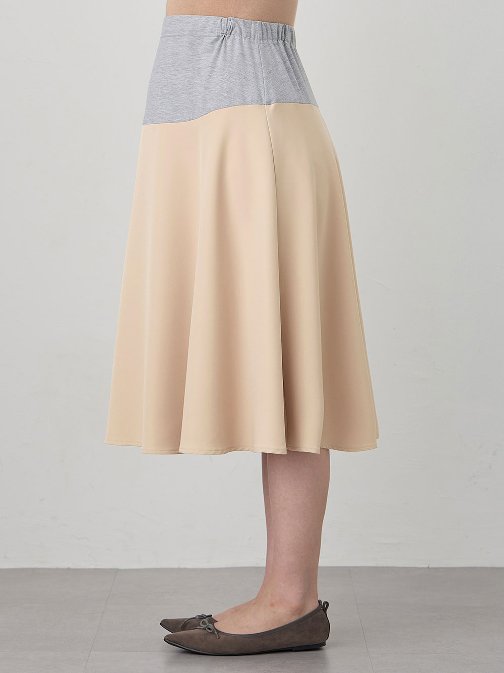 マタニティ スカート|ストレッチジョーゼットフレアスカート　マタニティ・産後【出産後も長く使える】