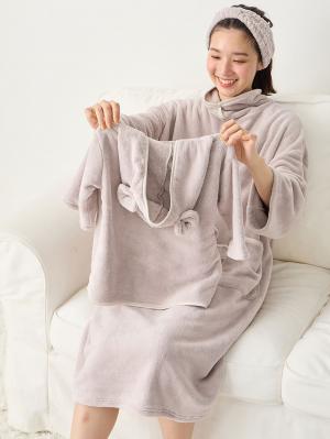 マタニティ パジャマ・ルームウェア|【親子コーデ】2WAYトート付き　バスタイム　4点セット　出産祝い　マタニティ・産後|グレージュ