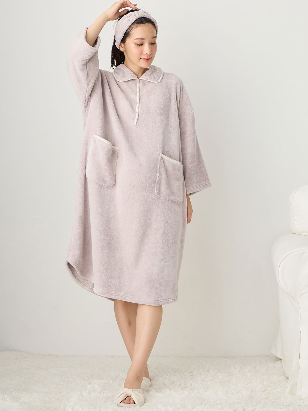 マタニティ パジャマ・ルームウェア|【親子コーデ】2WAYトート付き　バスタイム　4点セット　出産祝い　マタニティ・産後|グレージュ