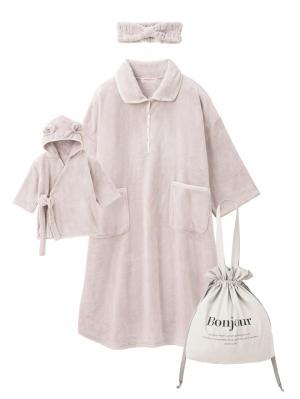 マタニティ パジャマ・ルームウェア|【親子コーデ】2WAYトート付き　バスタイム　4点セット　出産祝い　マタニティ・産後|グレージュ