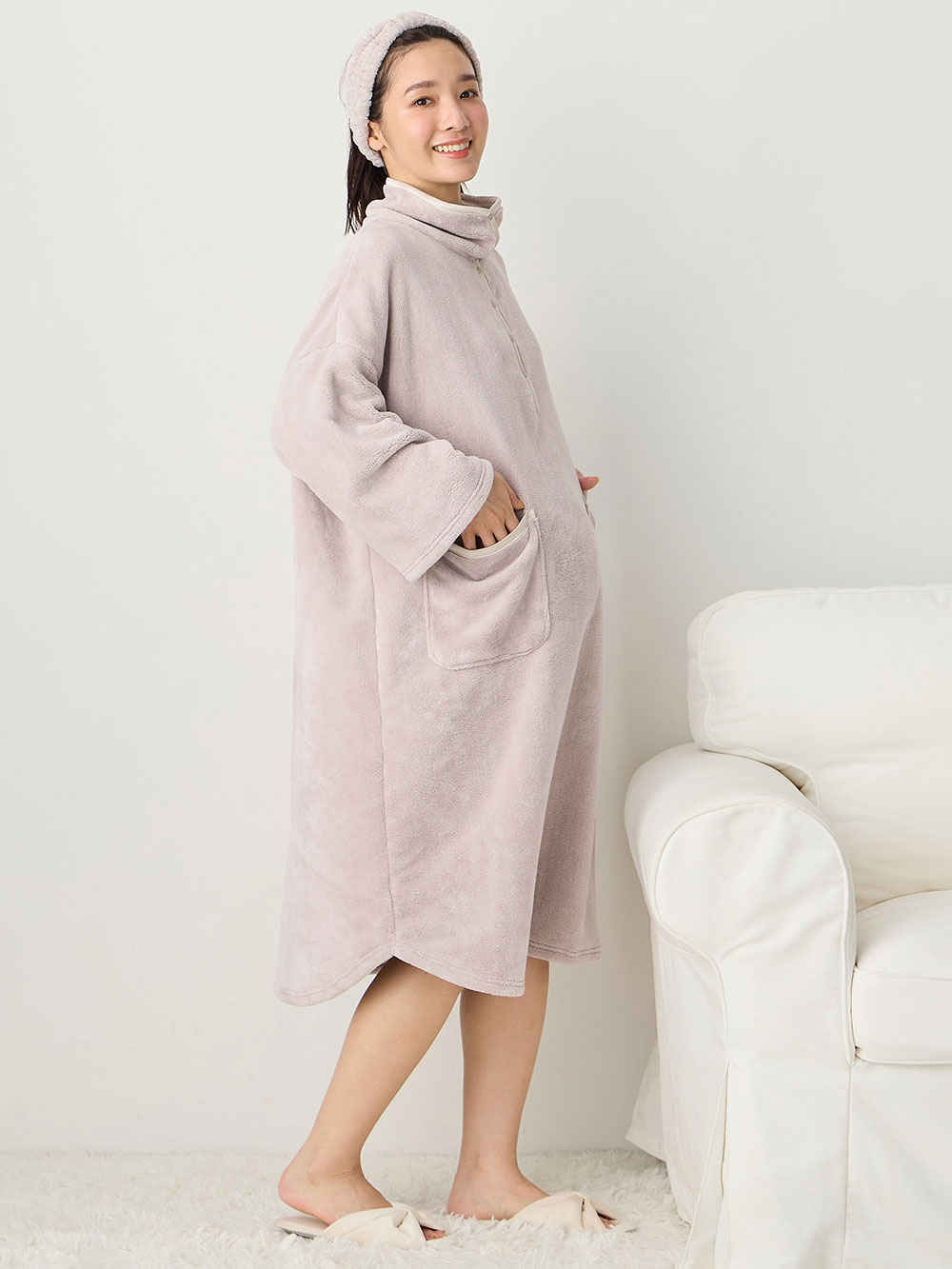 マタニティ パジャマ・ルームウェア|【親子コーデ】2WAYトート付き　バスタイム　4点セット　出産祝い　マタニティ・産後|グレージュ