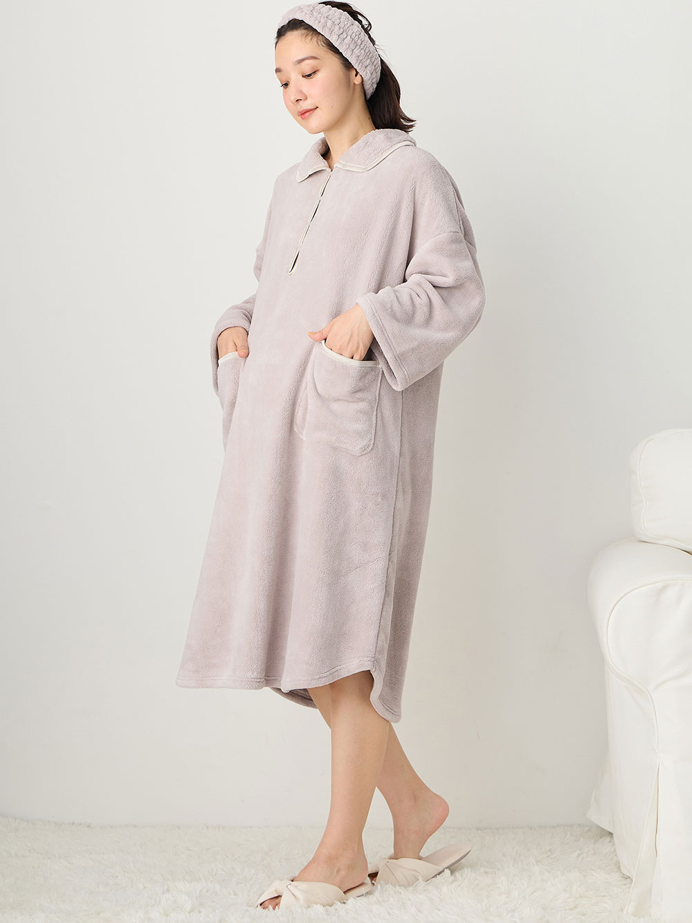 マタニティ パジャマ・ルームウェア|【親子コーデ】2WAYトート付き　バスタイム　4点セット　出産祝い　マタニティ・産後|グレージュ