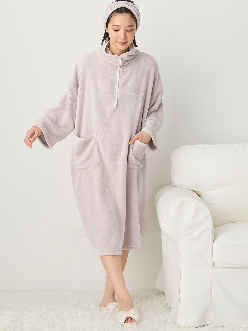 マタニティ パジャマ・ルームウェア|【親子コーデ】2WAYトート付き　バスタイム　4点セット　出産祝い　マタニティ・産後|グレージュ