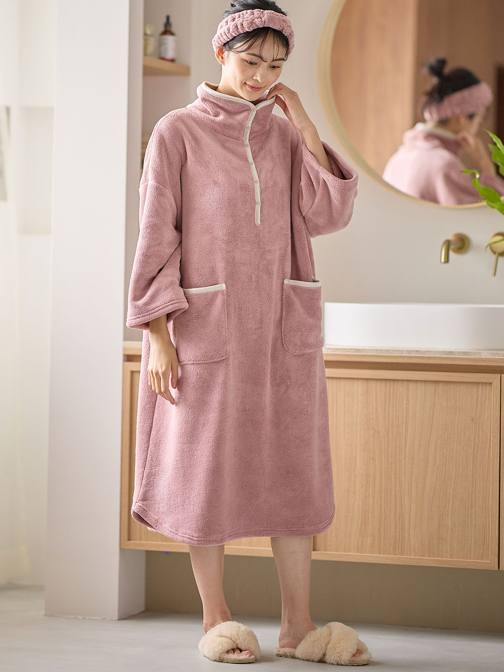 マタニティ パジャマ・ルームウェア|【親子コーデ】2WAYトート付き　バスタイム　4点セット　出産祝い　マタニティ・産後|ピンク