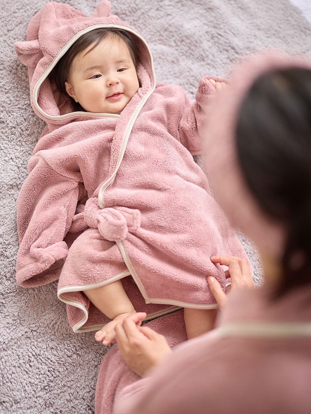 マタニティ パジャマ・ルームウェア|【親子コーデ】2WAYトート付き　バスタイム　4点セット　出産祝い　マタニティ・産後|ピンク