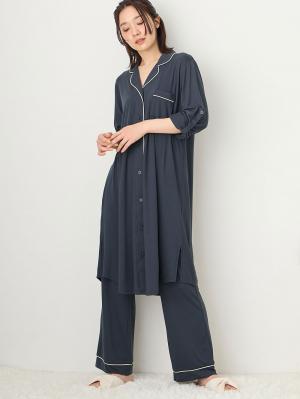 マタニティ パジャマ・ルームウェア|fairy（フェアリー）とろみらくちんパジャマ（サイドスリット開き）　マタニティ・授乳パジャマ【出産後も長く使える】|ブルーグレー