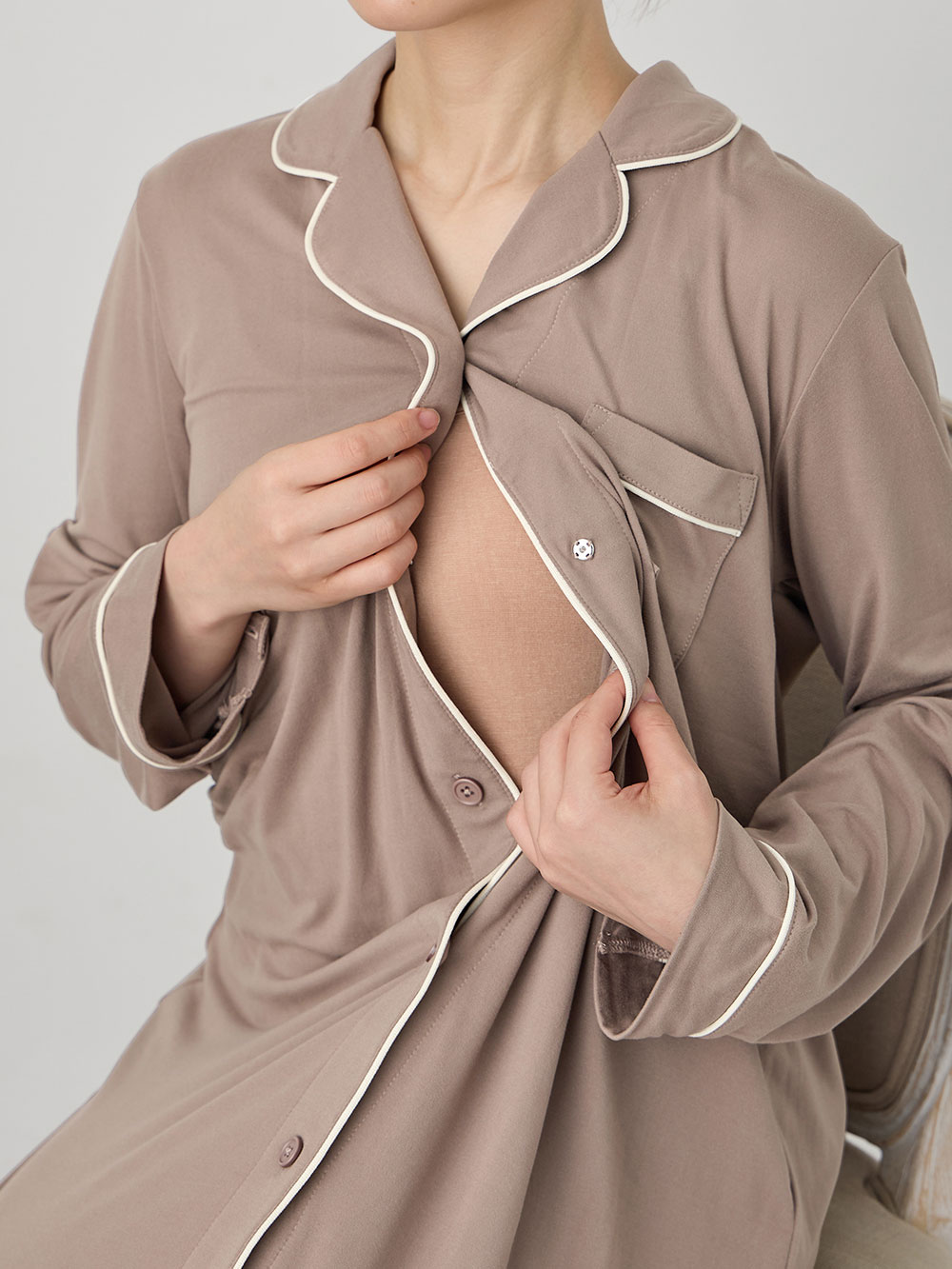 マタニティ パジャマ・ルームウェア|fairy（フェアリー）とろみらくちんパジャマ（サイドスリット開き）　マタニティ・授乳パジャマ【出産後も長く使える】