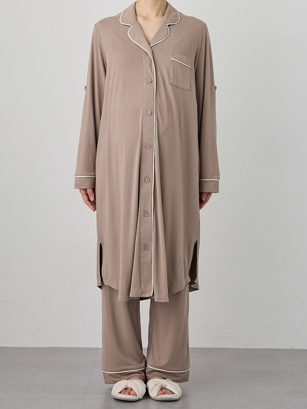 マタニティ パジャマ・ルームウェア|fairy（フェアリー）とろみらくちんパジャマ（サイドスリット開き）　マタニティ・授乳パジャマ【出産後も長く使える】