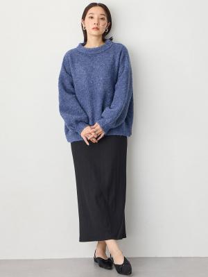 マタニティ スカート|【2丈から選べる】らくちん綿混ストレッチリブナロースカート　マタニティ・産後【出産後も長く使える】|ブラック（ロング丈）