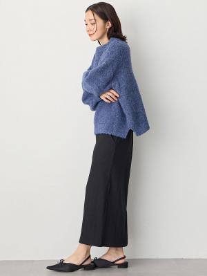 マタニティ スカート|【2丈から選べる】らくちん綿混ストレッチリブナロースカート　マタニティ・産後【出産後も長く使える】|ブラック（ロング丈）