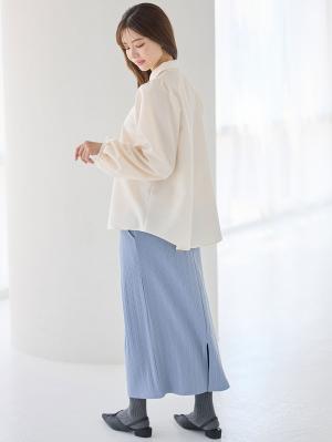 マタニティ スカート|【2丈から選べる】らくちん綿混ストレッチリブナロースカート　マタニティ・産後【出産後も長く使える】|ベージュ（ロング丈）