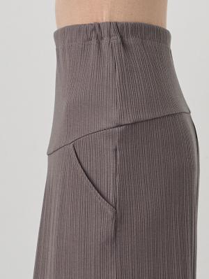 マタニティ スカート|【2丈から選べる】らくちん綿混ストレッチリブナロースカート　マタニティ・産後【出産後も長く使える】