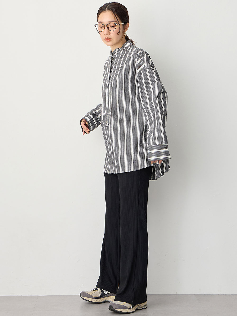 マタニティ パンツ|【2デザインから選べる】【ストレート・ワイド】らくちん綿混ストレッチリブパンツ マタニティ・産後【出産後も長く使える】|ブラック(ストレート)