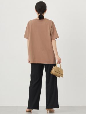マタニティ パンツ|【2デザインから選べる】【ストレート・ワイド】らくちん綿混ストレッチリブパンツ マタニティ・産後【出産後も長く使える】|ブラック(ワイド)