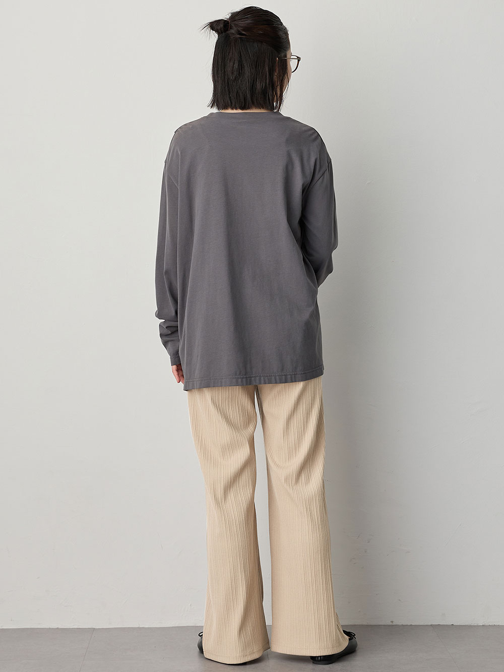 マタニティ パンツ|【2デザインから選べる】【ストレート・ワイド】らくちん綿混ストレッチリブパンツ マタニティ・産後【出産後も長く使える】|ベージュ(ワイド)