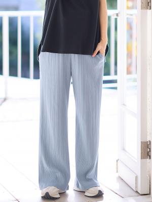 【2デザインから選べる】【ストレート・ワイド】らくちん綿混ストレッチリブパンツ　マタニティ・産後【出産後も長く使える】